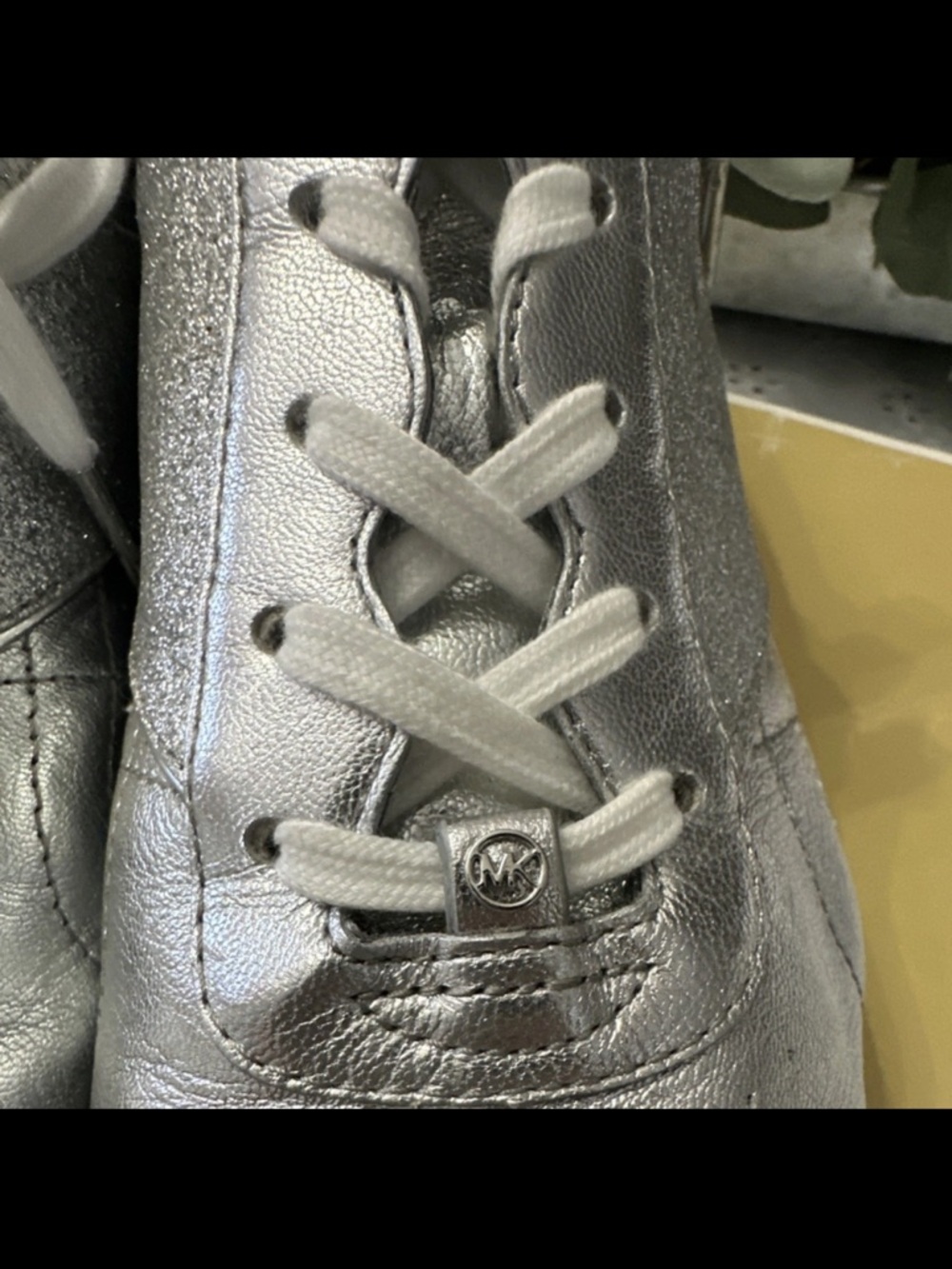 Michael Kors Silver Metallic Lace-Up Sneakers - Picture 4 of 9